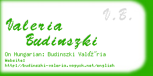 valeria budinszki business card